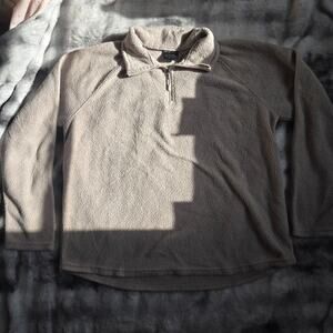 32 degree Heat Men’s Large Quarter Zip Fleece Pullover Beige Tan